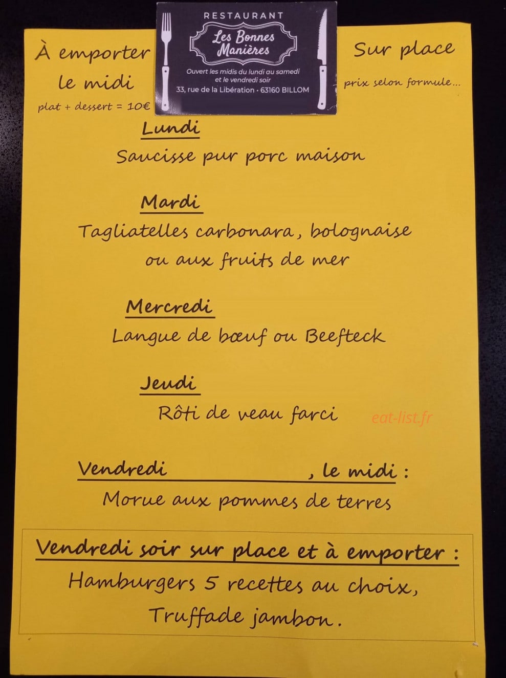 Les bonnes manières — carte page 1