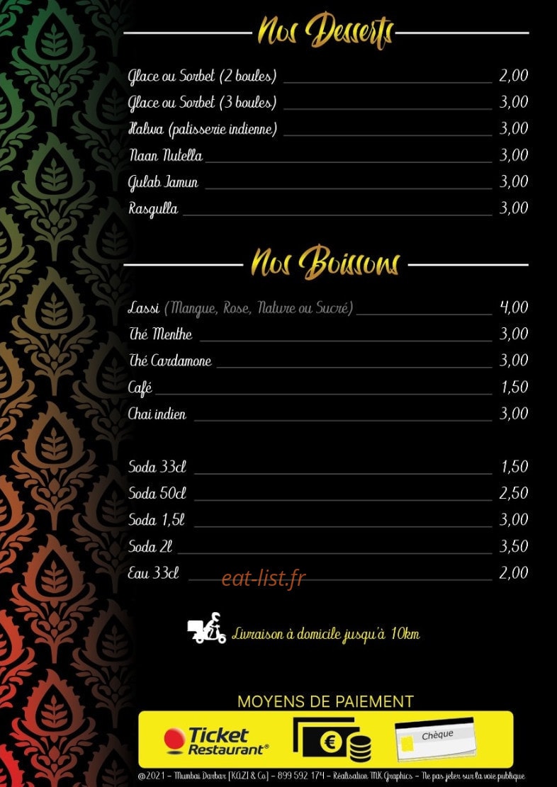 Mumbai darbar — carte page 4