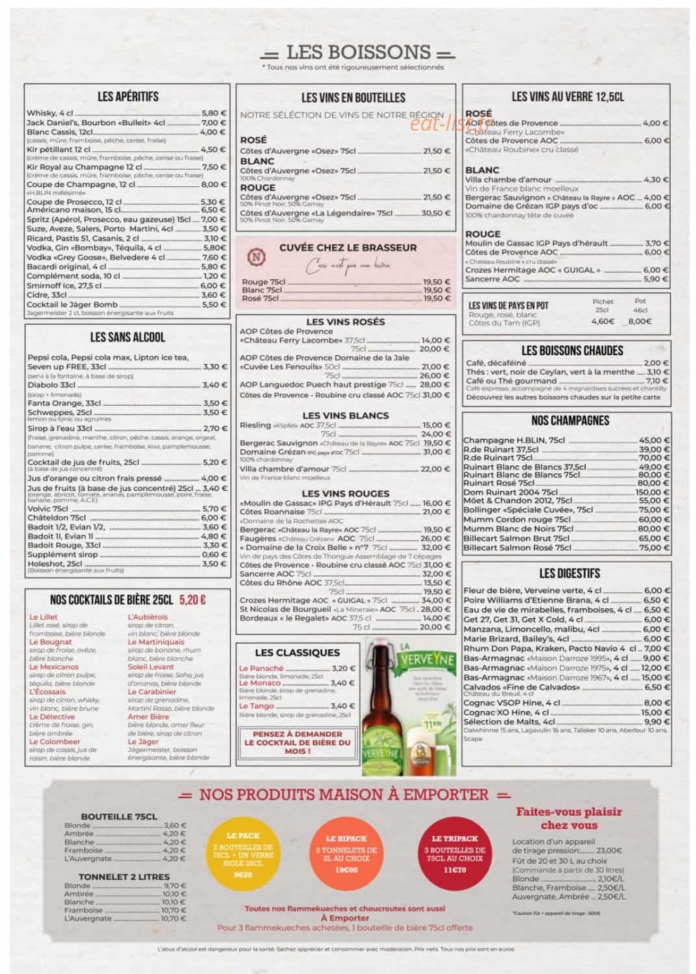 Chez le Brasseur — carte page 4
