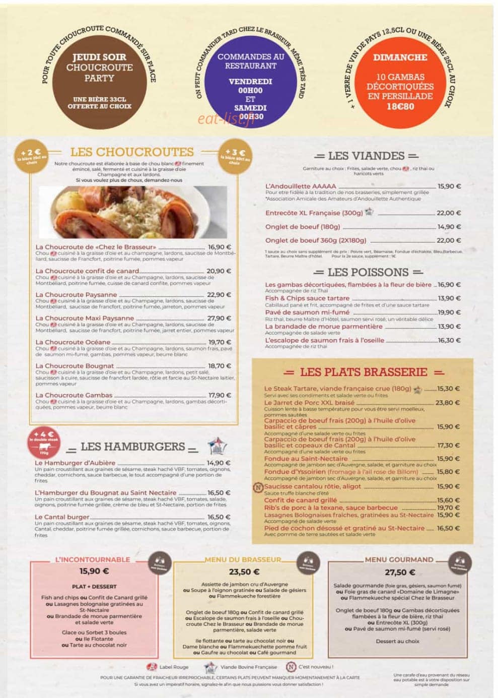 Chez le Brasseur — carte page 3