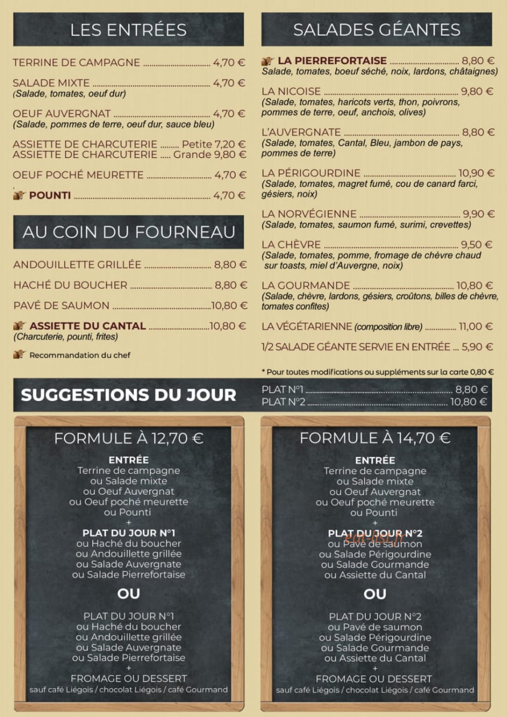 La Brasserie — carte page 2