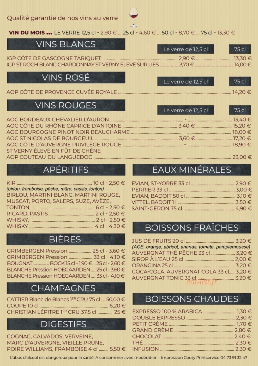 La Brasserie — carte page 4