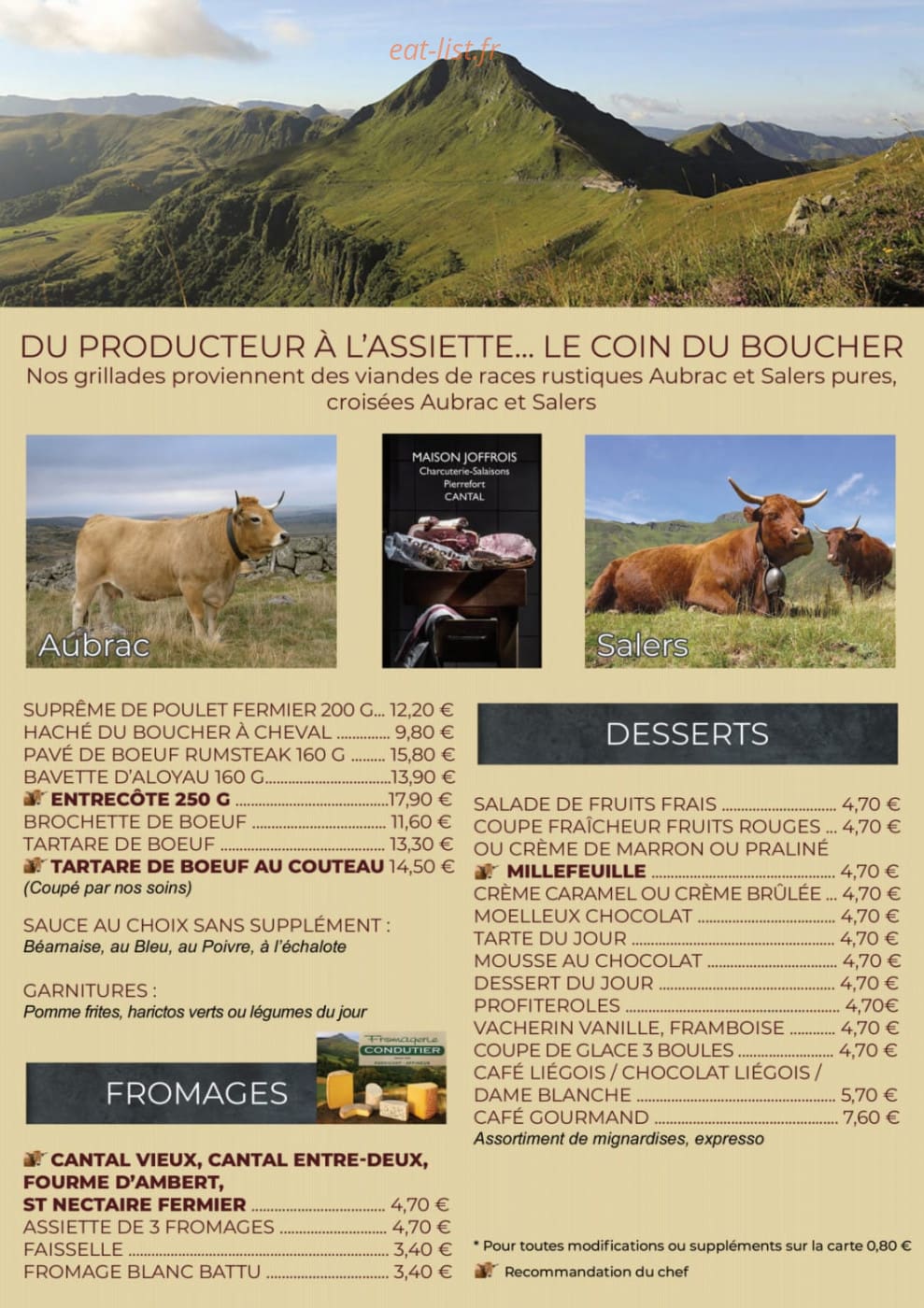 La Brasserie — carte page 3