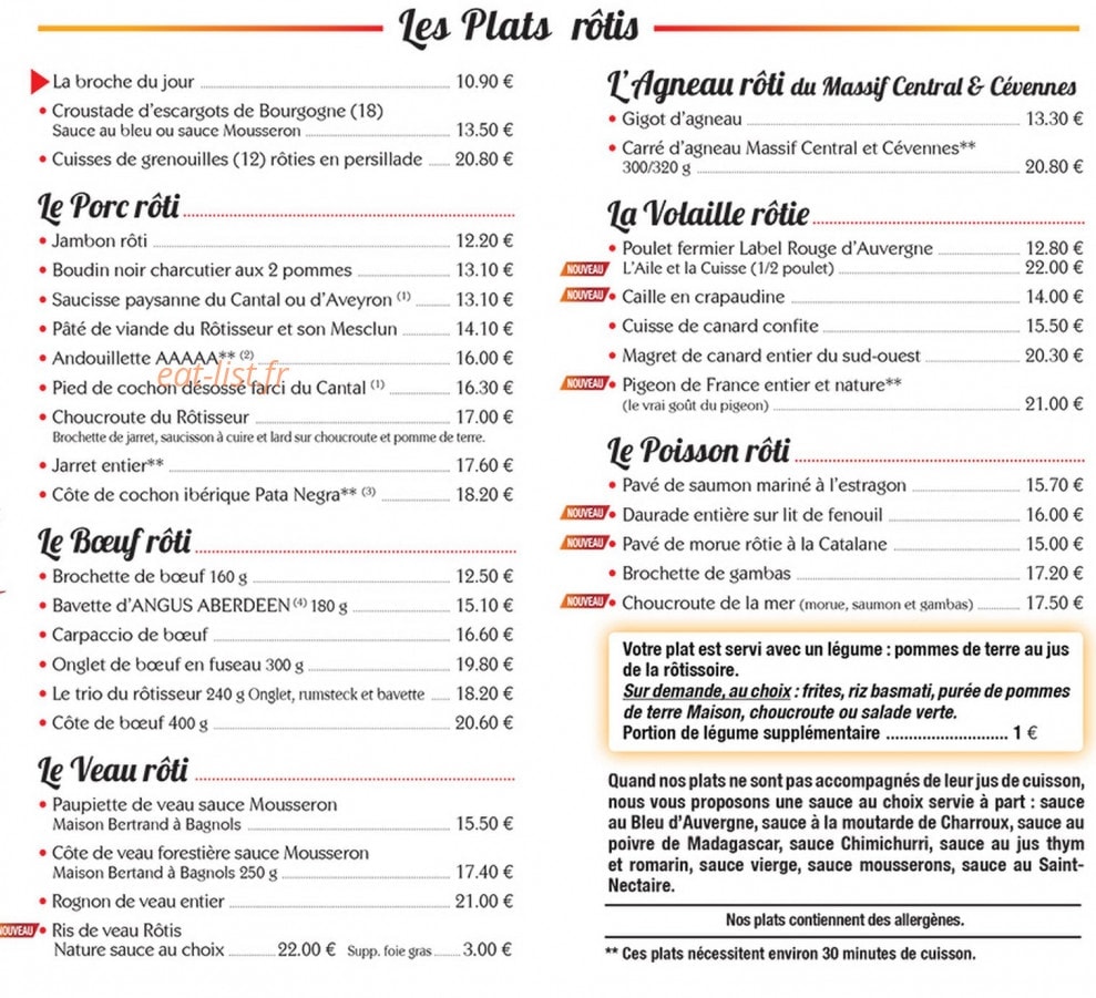 La rôtisserie — carte page 2