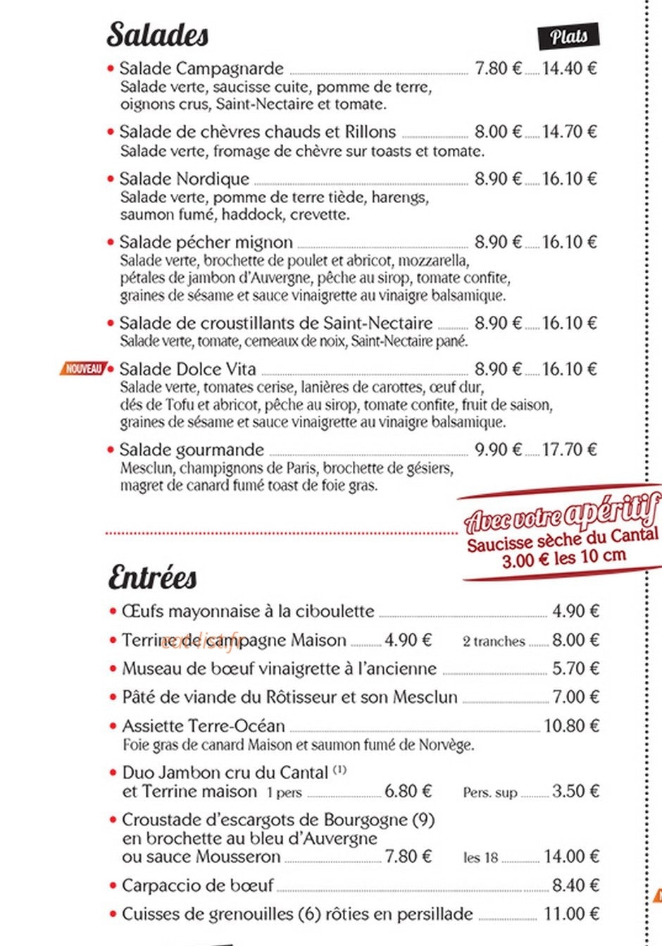 La rôtisserie — carte page 1