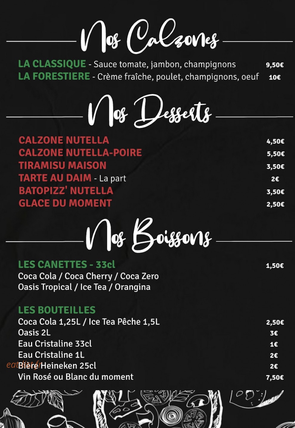 Milano Pizza — carte page 2