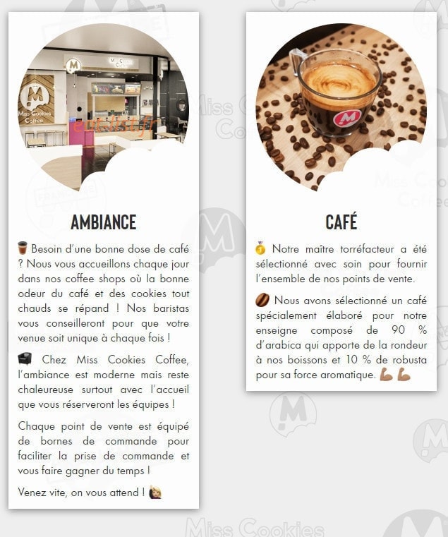 Miss Cookies Coffee — carte page 1