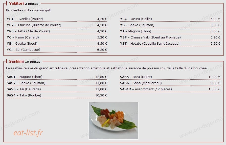 Oishi — carte page 6