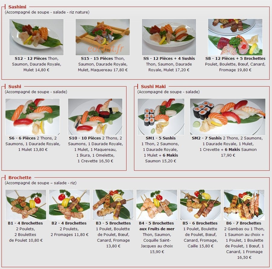 Oishi — carte page 1
