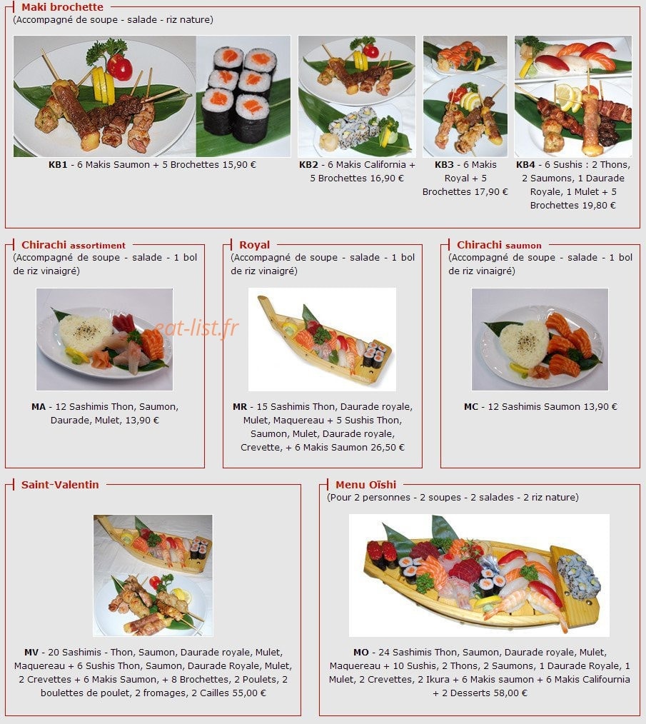 Oishi — carte page 2