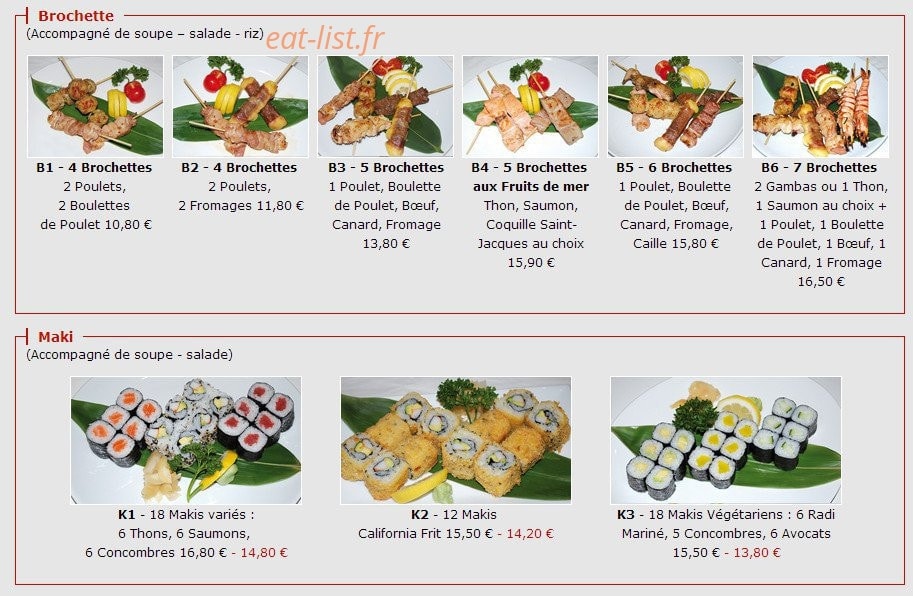 Oishi — carte page 12