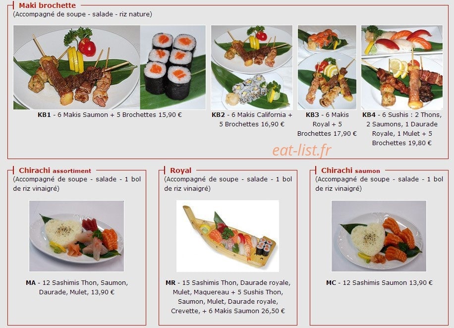 Oishi — carte page 13