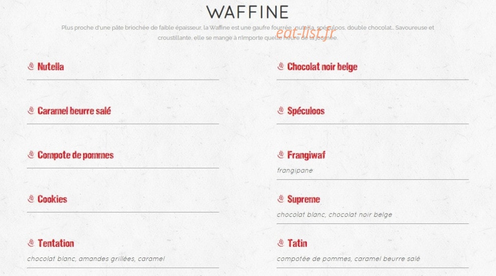 Waffle factory — carte page 3