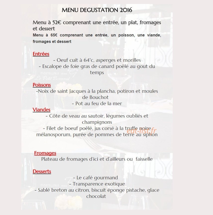 Le Petit Bonneval — carte page 1