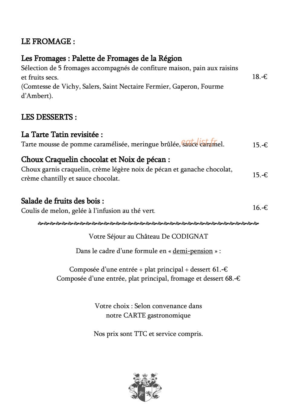 Chateau de Codignat — carte page 1