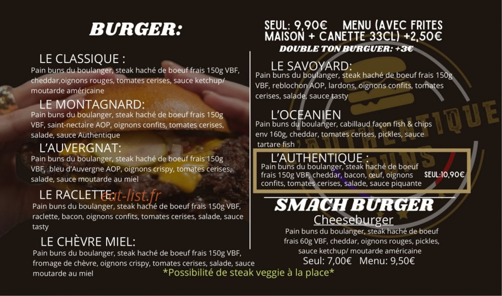 L’authentique Buns — carte page 1