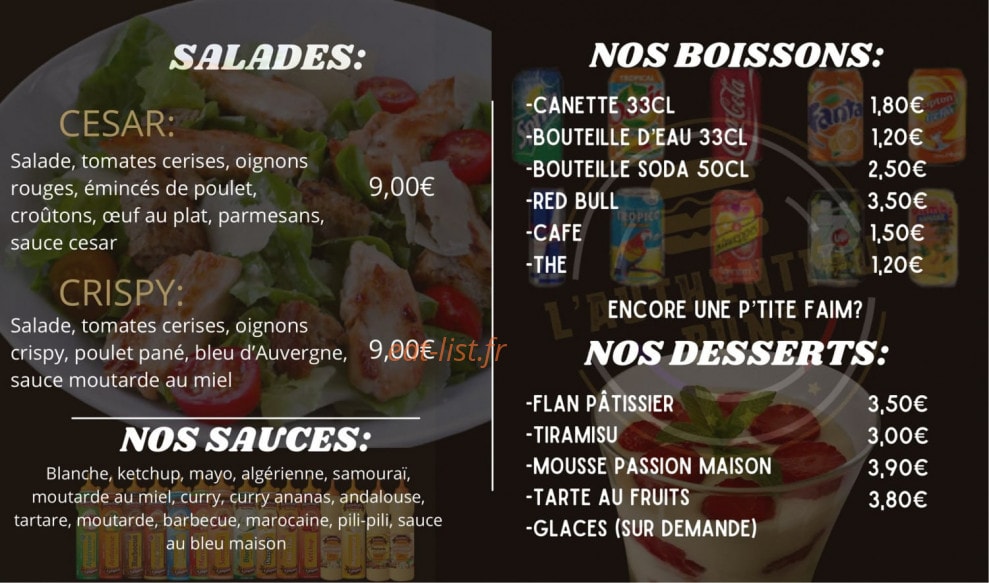 L’authentique Buns — carte page 3