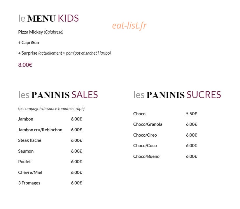 Pizz n'Co — carte page 3