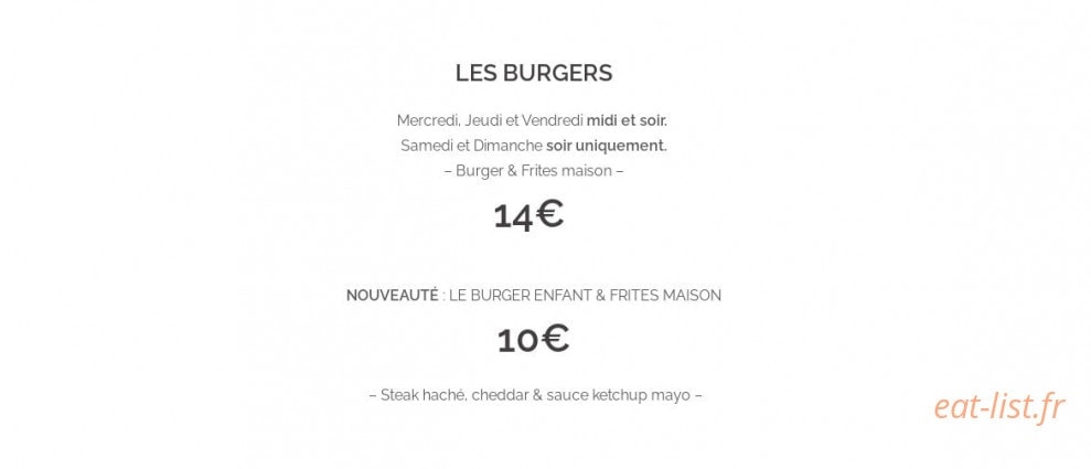L'Essentiel Bistrot Gourmand — carte page 1