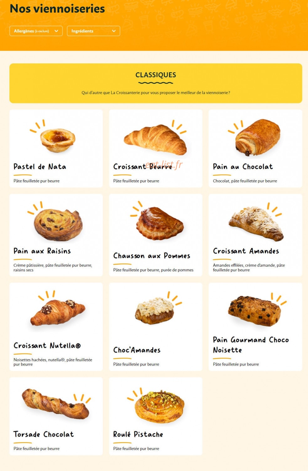 La Croissanterie — carte page 12