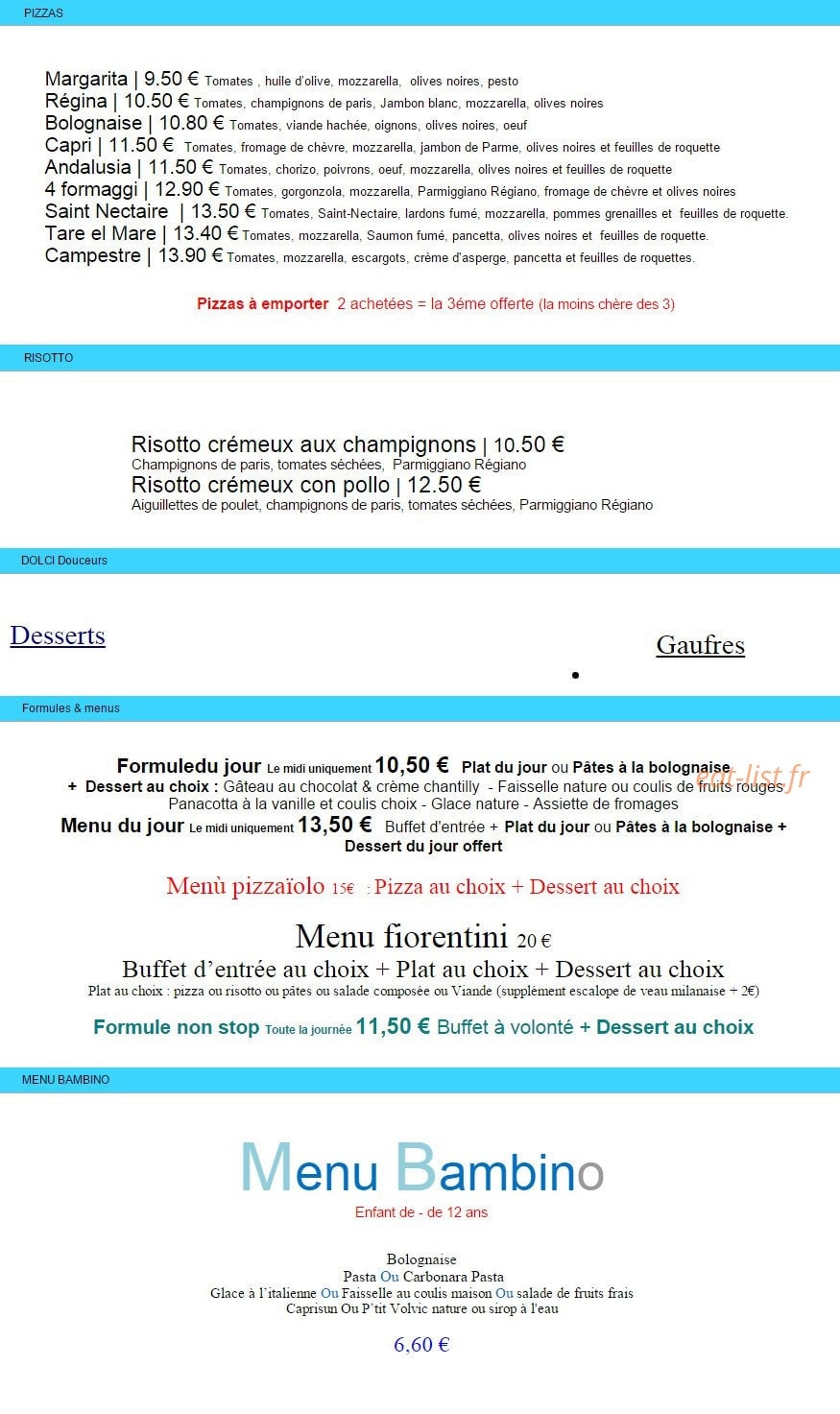 Caffé Firenze — carte page 2