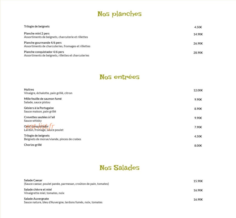 Conquistador — carte page 1