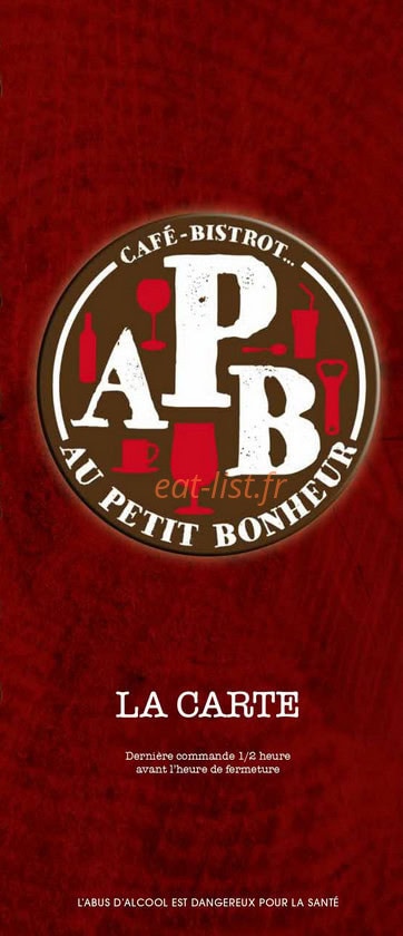 Au Petit Bonheur — carte page 1