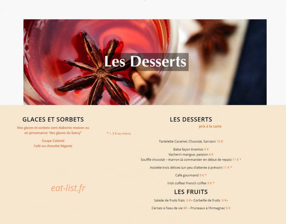 Auberge de la Croix de fer — carte page 6
