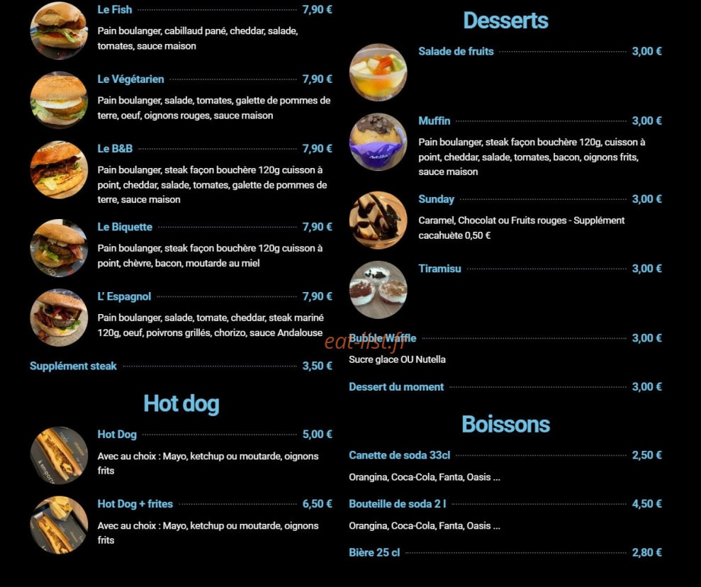 Burger Avenue — carte page 3