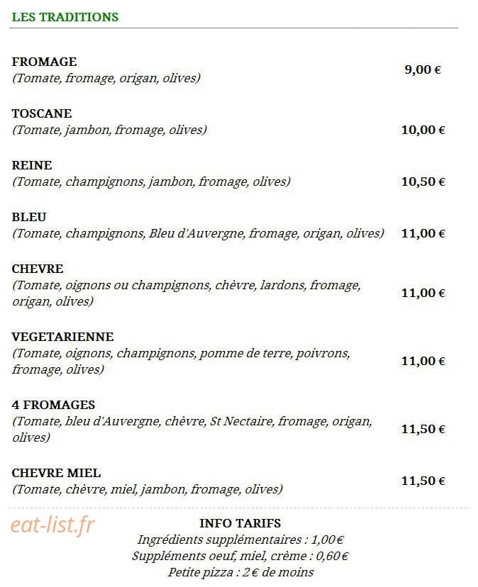 david pizza riom carte David Pizza A Riom Carte Menu Et Photo david pizza riom carte