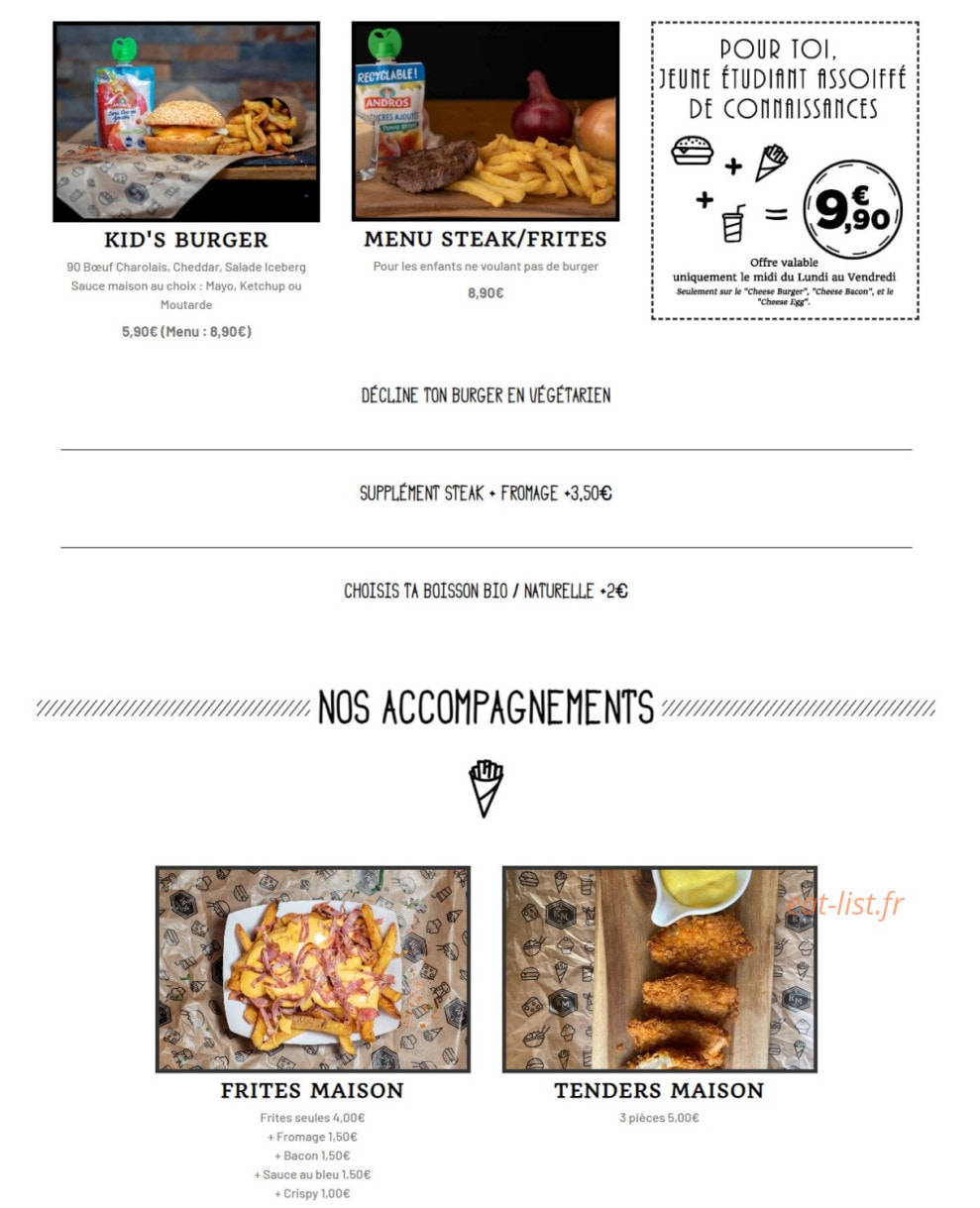 KM Burger — carte page 3