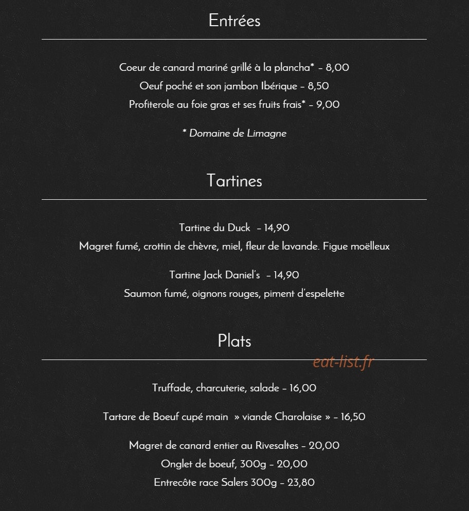 Le Caveau des Tontons — carte page 1