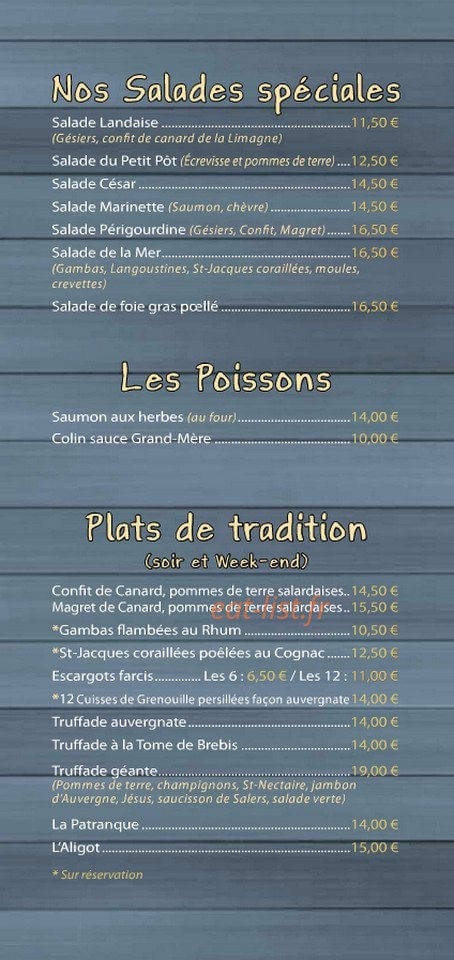 Le Petit Pot — carte page 2