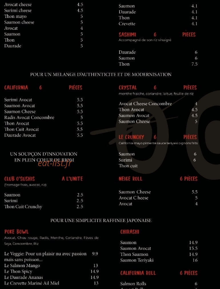 O'Sushis — carte page 2