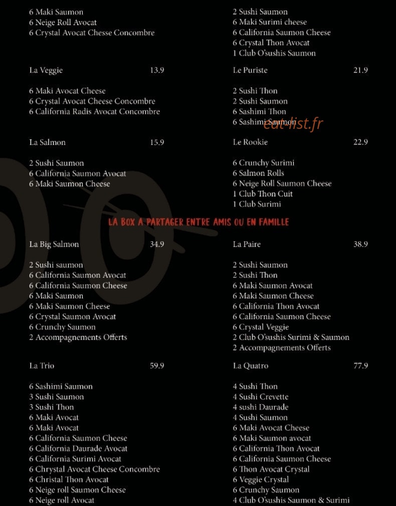 O'Sushis — carte page 3