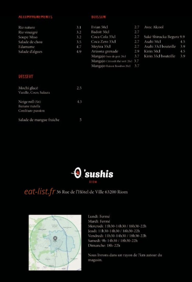 O'Sushis — carte page 4