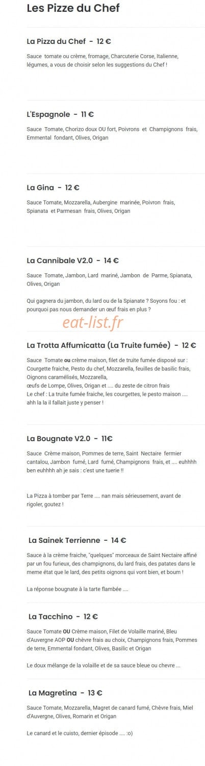 Pizza Cacio — carte page 4