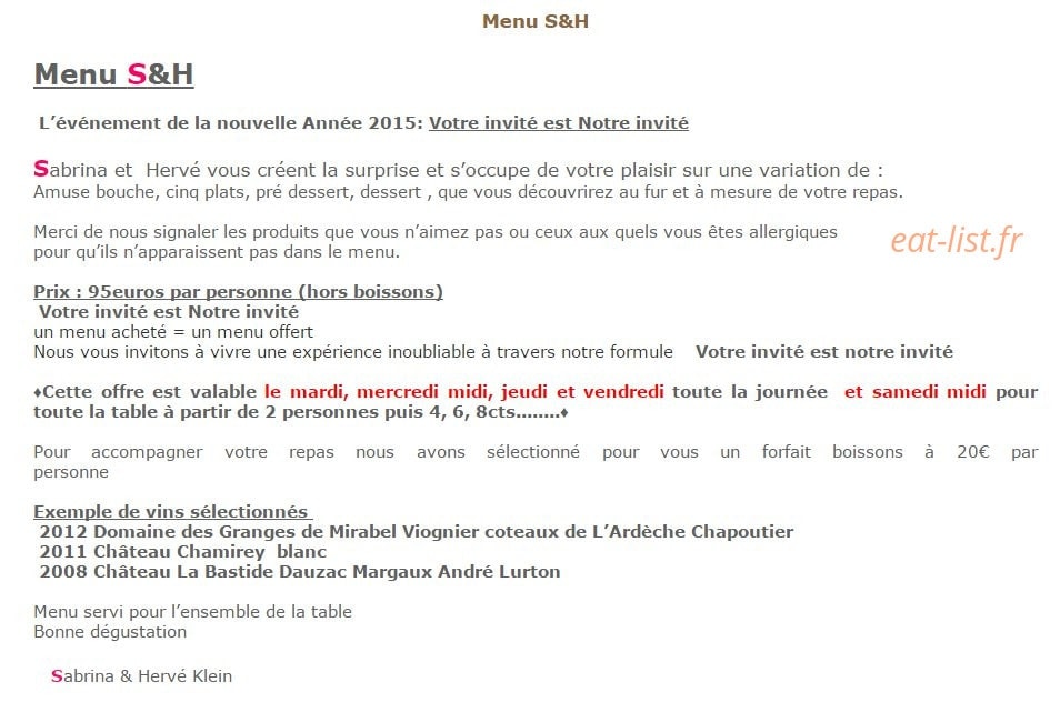 Restaurant Le Flamboyant — carte page 8