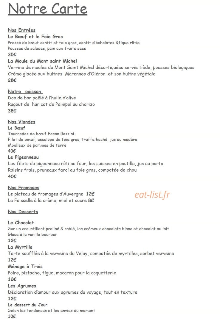 Restaurant Le Flamboyant — carte page 4