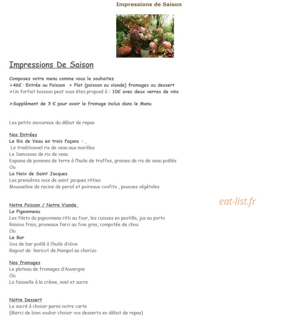Restaurant Le Flamboyant — carte page 7