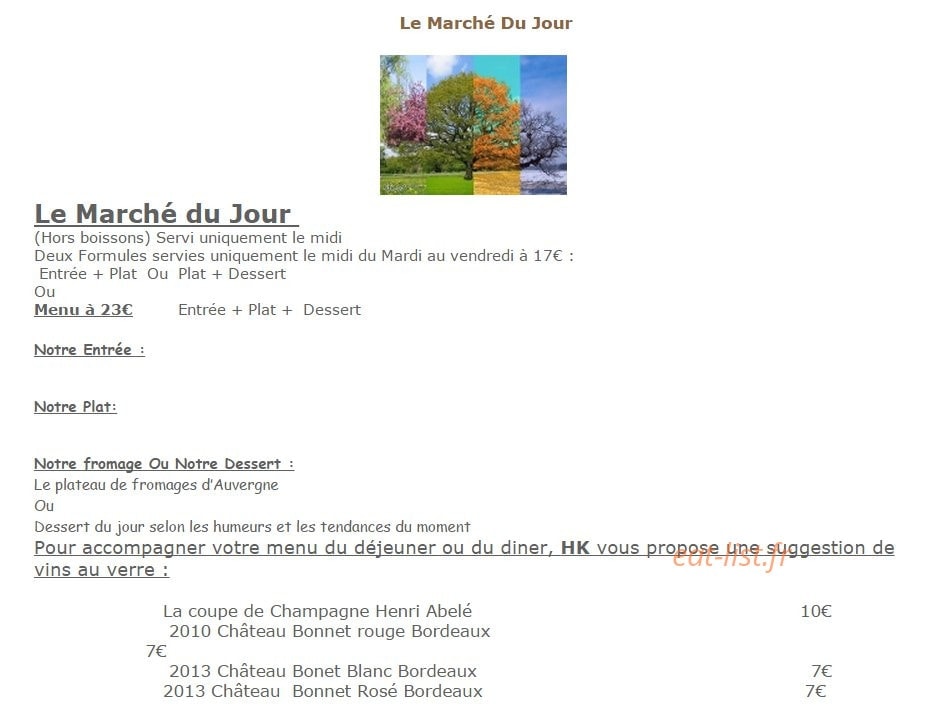 Restaurant Le Flamboyant — carte page 5