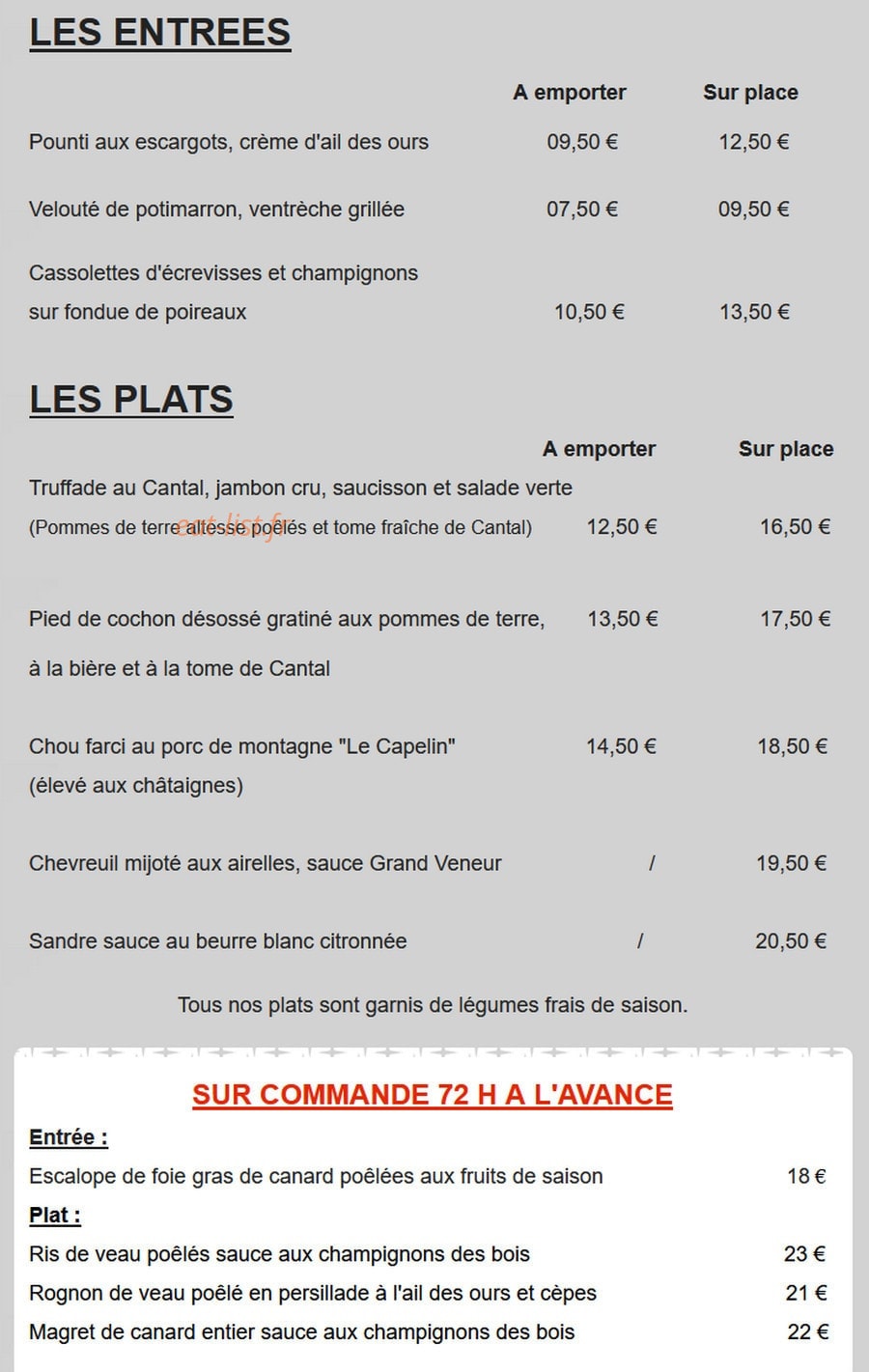 La Chabana — carte page 1