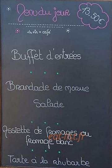 Auberge de la fontaine — carte page 1