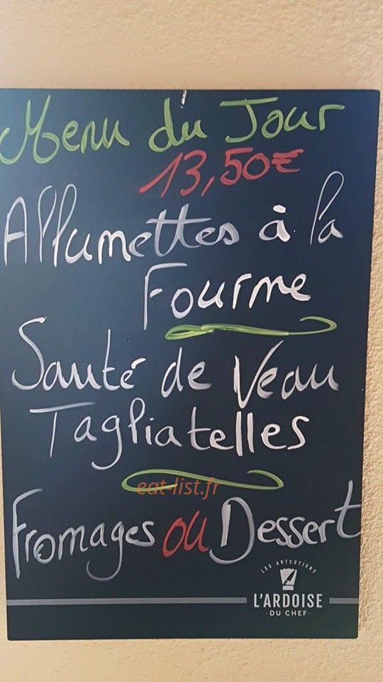 Restaurant des Druides — carte page 1