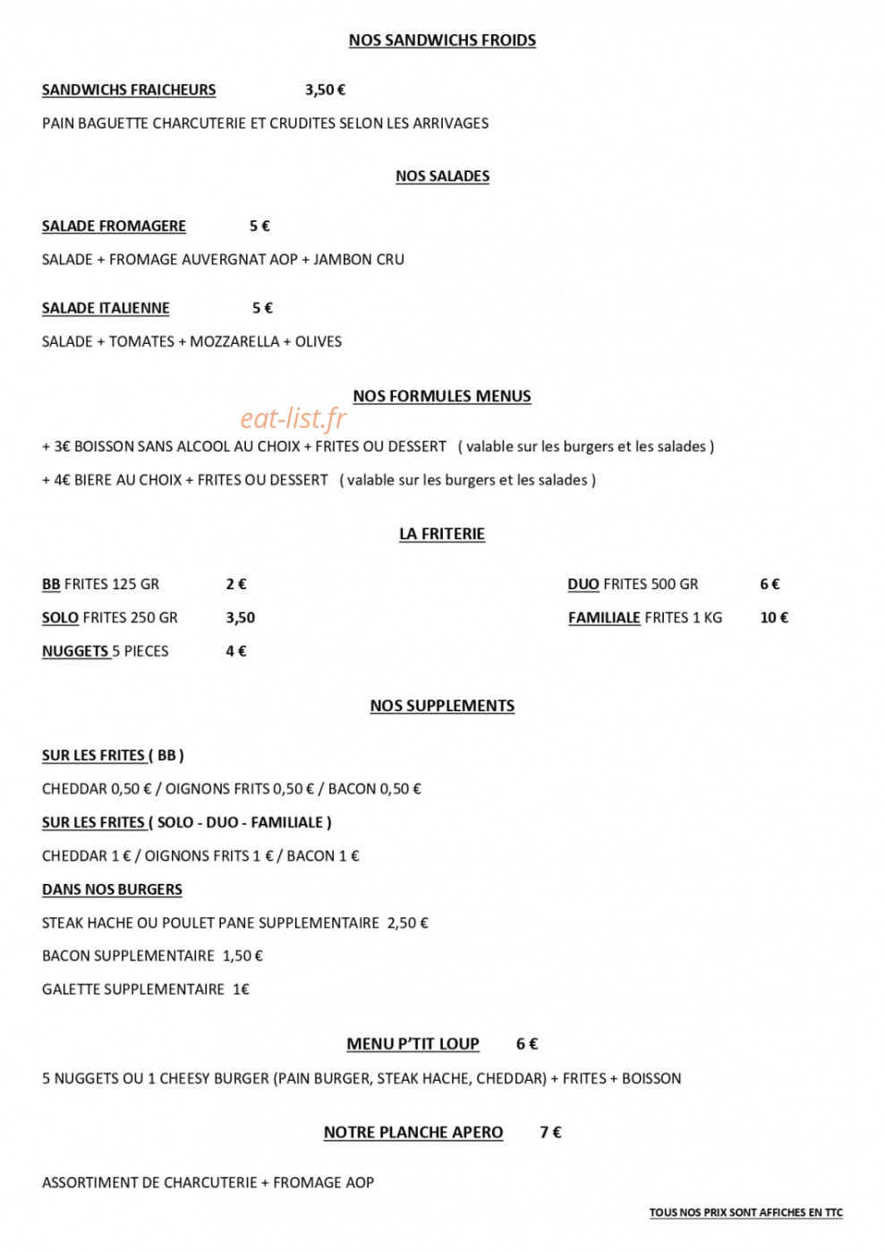 Au Divertys — carte page 2