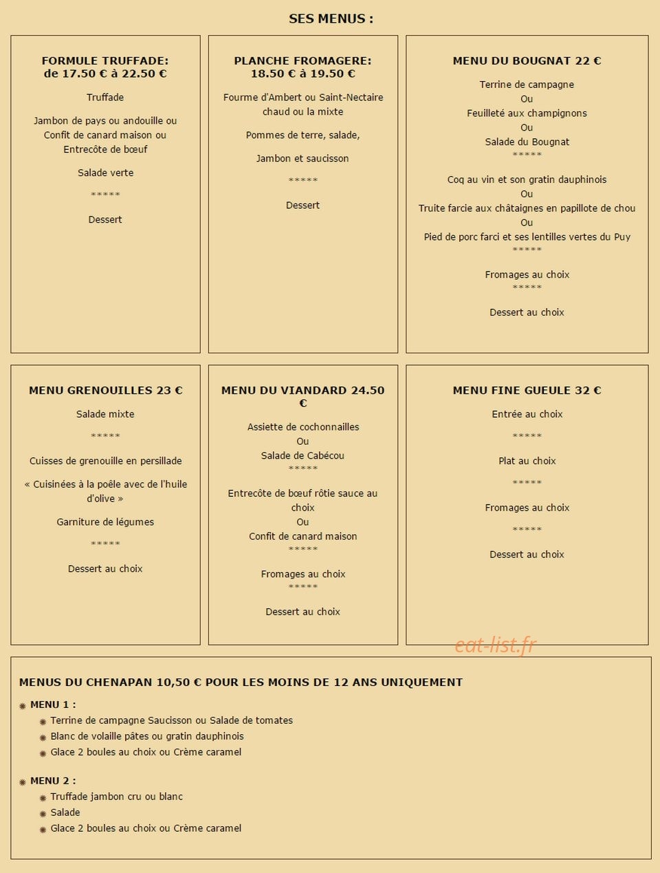 Hôtel-restaurant du Ripailleur — carte page 2