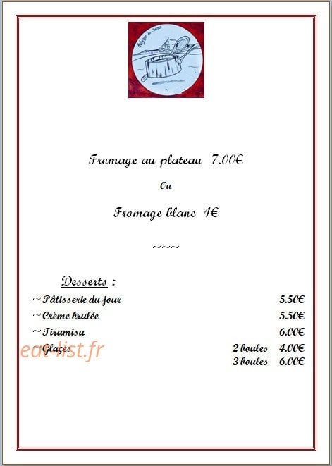 Auberge des cheires — carte page 3