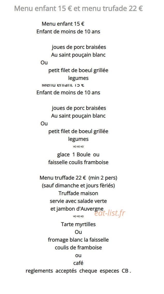 Auberge de la golmotte — carte page 2