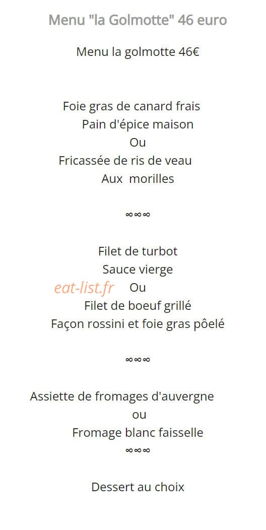 Auberge de la golmotte — carte page 3