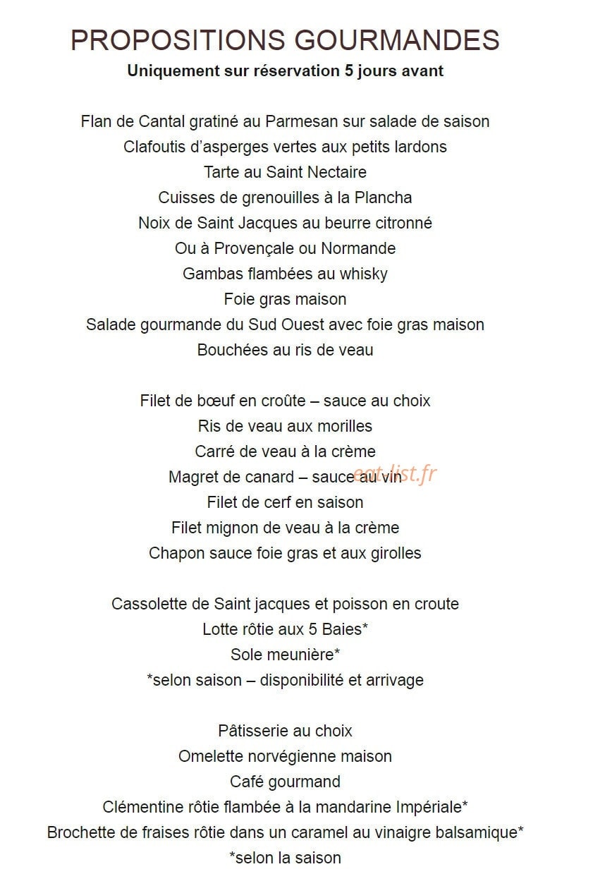 Auberge de montjoux — carte page 4